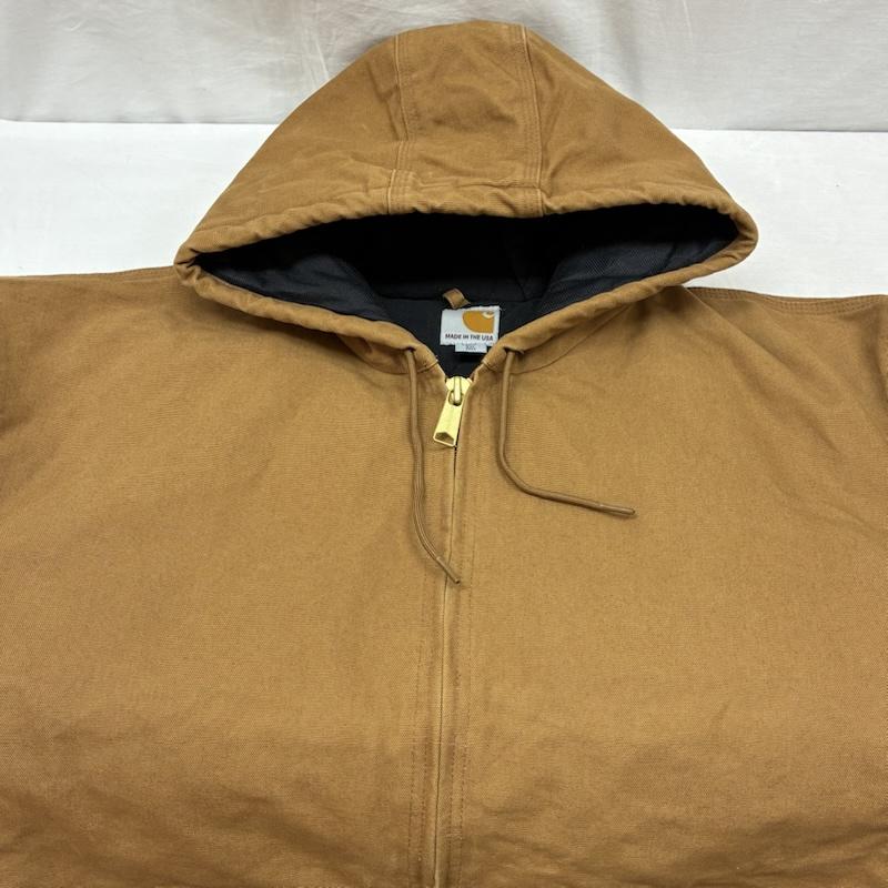 カーハート Carhartt ジャケット、上着 ジャンパー、ブルゾン USA製 キルティング フランネル ライナー ダック アクティブ ジャケット J140-BRN 4XL - メンズ USED 古着 中古 50148998