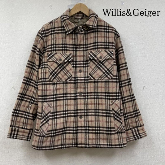 ウィリスアンドガイガー Willis&Geiger ジャケット、上着 ジャンパー、ブルゾン シャツ ジャケット ワークブルゾン チェック柄 ウールコート 51560625 M チェック ベージュ / ベージュ / beige メンズ USED 古着 中古 50149004