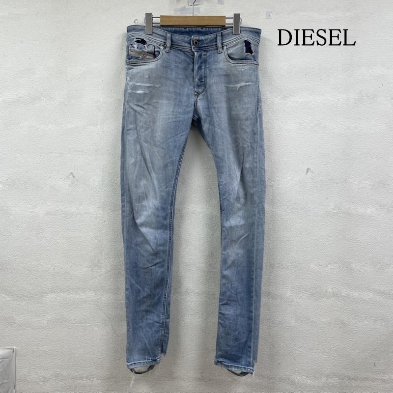 ディーゼル DIESEL パンツ デニム、ジーンズ デニム ジーンズ スキニー SLEENKER SLIM SKINNY ロゴ 刺繍 パッチ 30インチ ロゴ、文字 X 刺繍 インディゴ / インディゴ / Indigo メンズ USED 古着 中古 50149012