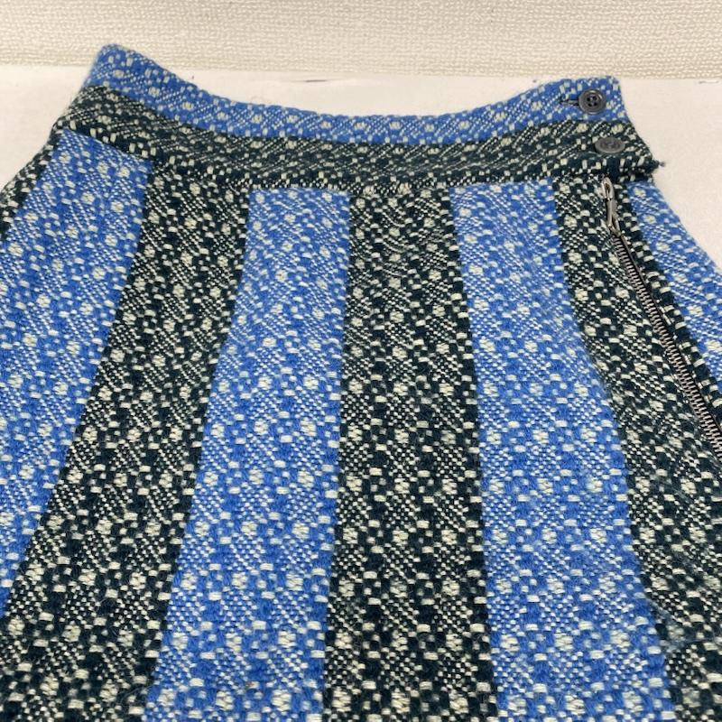 ドリスヴァンノッテン DRIES VAN NOTEN スカート ロングスカート ロング タイト スカート ツイード ストライプ ウール サイドジップアップ 厚手 34 ストライプ 青 / ブルー / blue レディース USED 古着 中古 50149050