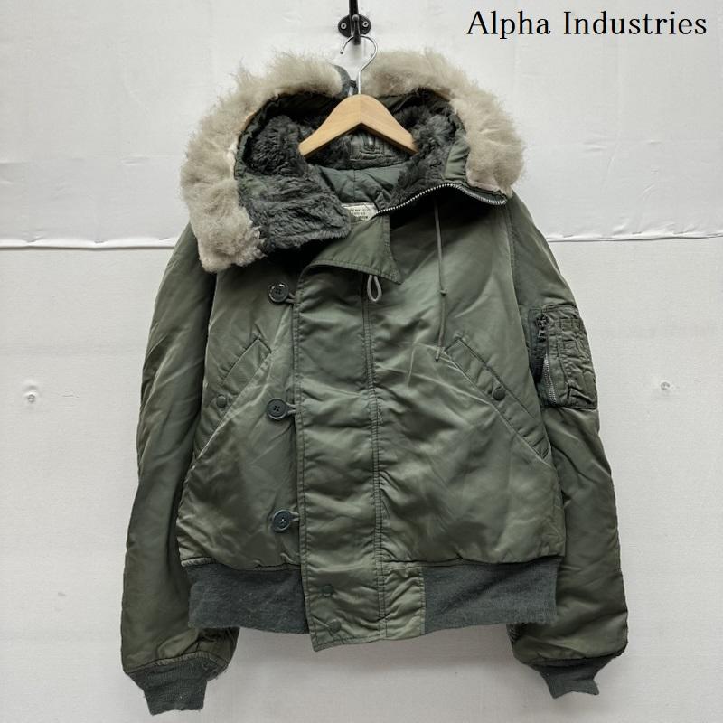 アルファ インダストリー Alpha Industries ジャケット、上着 フライトジャケット 80s USA製 N-2B フード ファー フライト ジャケット IDEAL 1615-573-8335 M カーキオリーブ / カーキオリーブ / メンズ USED 古着 中古 50149090