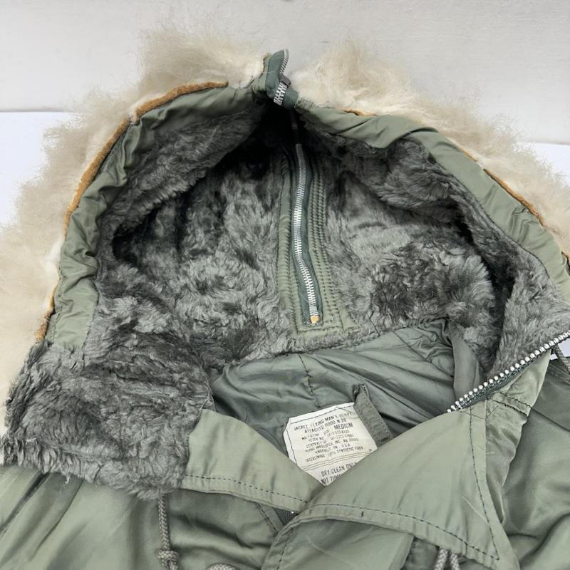 アルファ インダストリー Alpha Industries ジャケット、上着 フライトジャケット 80s USA製 N-2B フード ファー フライト ジャケット IDEAL 1615-573-8335 M カーキオリーブ / カーキオリーブ / メンズ USED 古着 中古 50149090