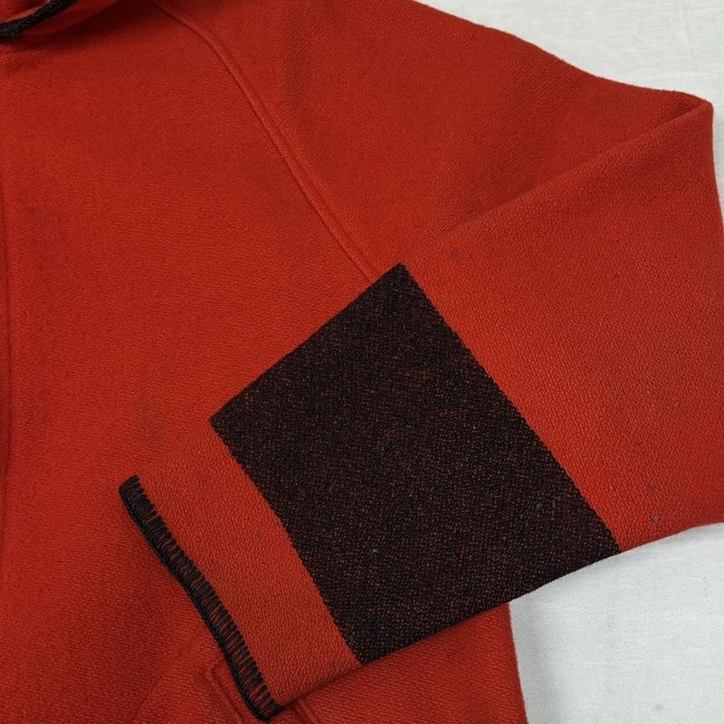 ウールリッチ WOOLRICH コート コート一般 70年代 ビンテージ ウール ブランケット ボーダー柄 フード ハーフ コート 70s VINTAGE - 赤 / レッド / red X 黒 / ブラック / black メンズ USED 古着 中古 50149107