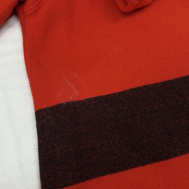 ウールリッチ WOOLRICH コート コート一般 70年代 ビンテージ ウール ブランケット ボーダー柄 フード ハーフ コート 70s VINTAGE - 赤 / レッド / red X 黒 / ブラック / black メンズ USED 古着 中古 50149107