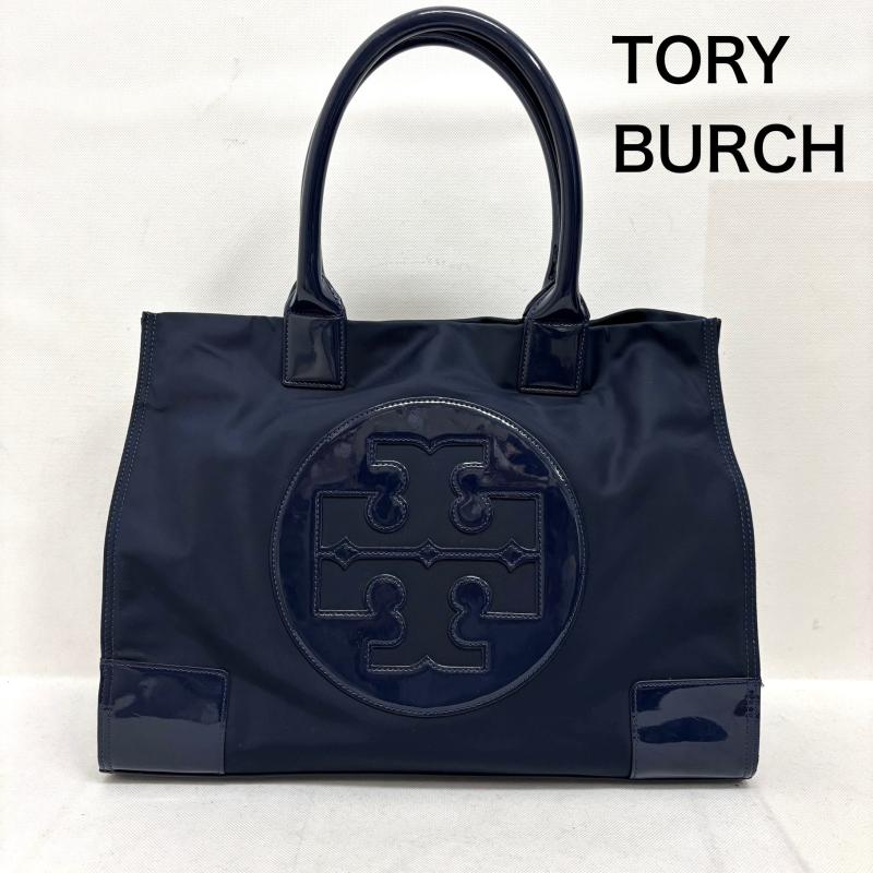トリーバーチ TORY BURCH ハンドバッグ ハンドバッグ トートバッグ ELLA SMALL TOTE エラ スモール ビックロゴ 紺 / ネイビー / navy レディース USED 古着 中古 50149117
