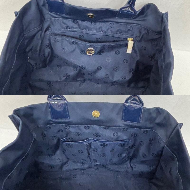 トリーバーチ TORY BURCH ハンドバッグ ハンドバッグ トートバッグ ELLA SMALL TOTE エラ スモール ビックロゴ 紺 / ネイビー / navy レディース USED 古着 中古 50149117