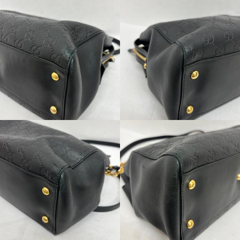 グッチ GUCCI ハンドバッグ ハンドバッグ シマ トートバッグ チェーンショルダーバッグ レザー ブラック ゴールド金具 453773 黒 / ブラック / black X 金 / ゴールド / gold color レディース USED 古着 中古 50149118