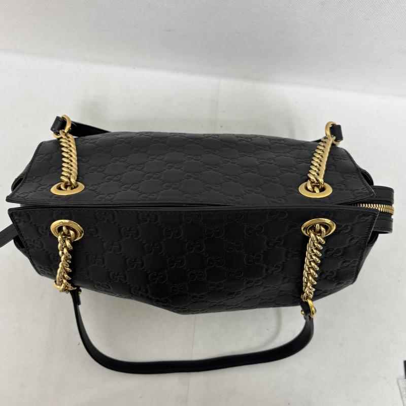 グッチ GUCCI ハンドバッグ ハンドバッグ シマ トートバッグ チェーンショルダーバッグ レザー ブラック ゴールド金具 453773 黒 / ブラック / black X 金 / ゴールド / gold color レディース USED 古着 中古 50149118