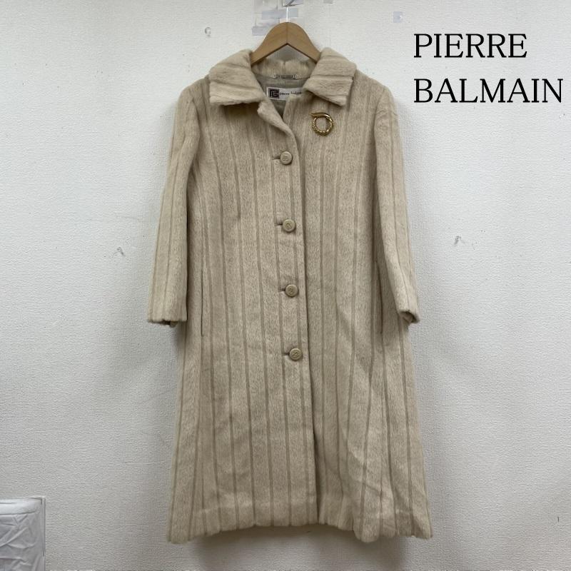 ピエールバルマン PIERRE BALMAIN コート コート一般 チェスター コート ロング ジャケット アルパカ 生地 100% 無地 オフホワイト / オフホワイト / レディース USED 古着 中古 50149122
