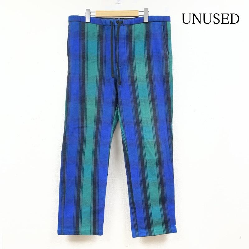 アンユーズド UNUSED パンツ ワークパンツ、ペインターパンツ 21AW CHECK PANTS ブルーオンブレ チェック柄 ボタンフライ uw0991 3 チェック 青 / ブルー / blue X 緑 / グリーン / green メンズ USED 古着 中古 50149123