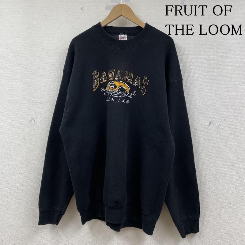 フルーツオブザルーム FRUIT OF THE LOOM トレーナー 長袖 長袖 カレッジ スウェット クルーネック トレーナー ロゴ プリント USA製 XXL ロゴ、文字 X プリント 黒 / ブラック / black メンズ USED 古着 中古 50149138