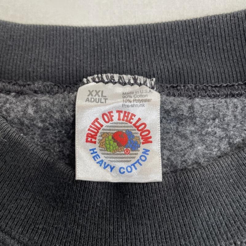 フルーツオブザルーム FRUIT OF THE LOOM トレーナー 長袖 長袖 カレッジ スウェット クルーネック トレーナー ロゴ プリント USA製 XXL ロゴ、文字 X プリント 黒 / ブラック / black メンズ USED 古着 中古 50149138