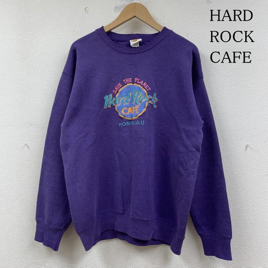 古着 USED トレーナー 長袖 HARD ROCK CAFE ハードロックカフェ USA製 90s ヴィンテージ トレーナー スウェット L ロゴ、文字 X 刺繍 紫 / パープル / purple メンズ USED 古着 中古 50149141