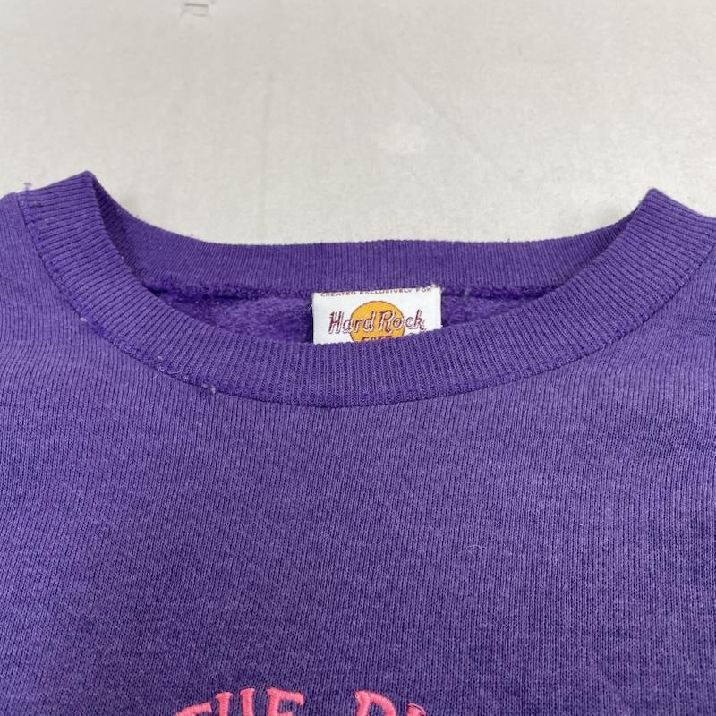 古着 USED トレーナー 長袖 HARD ROCK CAFE ハードロックカフェ USA製 90s ヴィンテージ トレーナー スウェット L ロゴ、文字 X 刺繍 紫 / パープル / purple メンズ USED 古着 中古 50149141