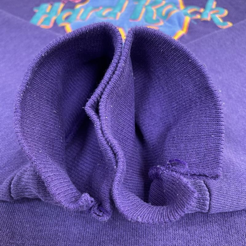 古着 USED トレーナー 長袖 HARD ROCK CAFE ハードロックカフェ USA製 90s ヴィンテージ トレーナー スウェット L ロゴ、文字 X 刺繍 紫 / パープル / purple メンズ USED 古着 中古 50149141