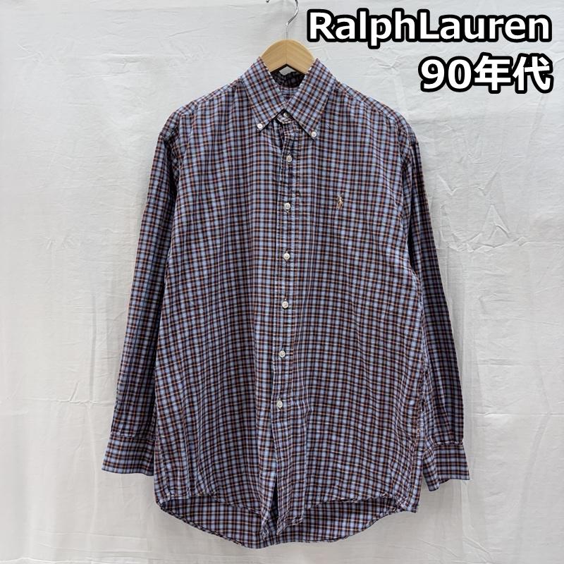 ポロバイラルフローレン Polo by RALPH LAUREN シャツ、ブラウス 長袖 90年代 ビンテージ BLAKE チェック柄 ボタンダウン 長袖 シャツ 90s VINTAGE - チェック メンズ USED 古着 中古 50149144