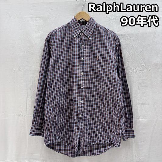 ポロバイラルフローレン Polo by RALPH LAUREN シャツ、ブラウス 長袖 90年代 ビンテージ BLAKE チェック柄 ボタンダウン 長袖 シャツ 90s VINTAGE - チェック メンズ USED 古着 中古 50149144