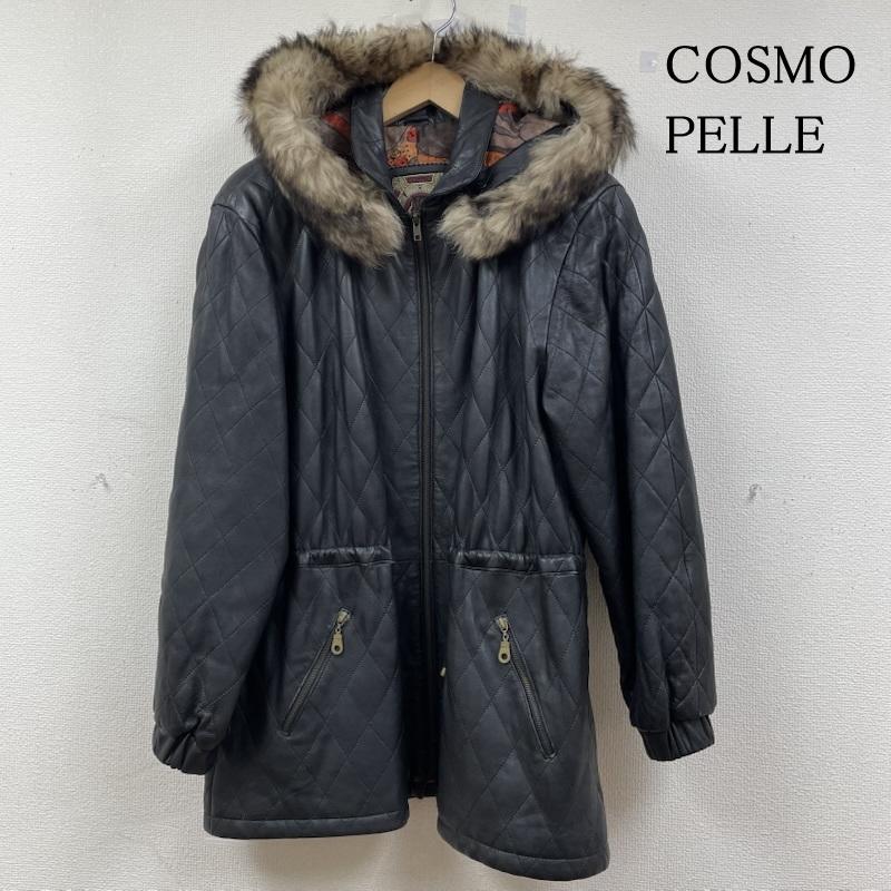 古着 USED ジャケット、上着 レザージャケット 90s COSMO PELLE 本革 ラム レザー ジャケット コート ファー M 無地 黒 / ブラック / black X マルチカラー / マルチカラー / multicolor メンズ USED 古着 中古 50149153