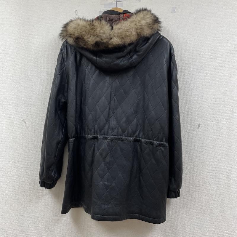 古着 USED ジャケット、上着 レザージャケット 90s COSMO PELLE 本革 ラム レザー ジャケット コート ファー M 無地 黒 / ブラック / black X マルチカラー / マルチカラー / multicolor メンズ USED 古着 中古 50149153