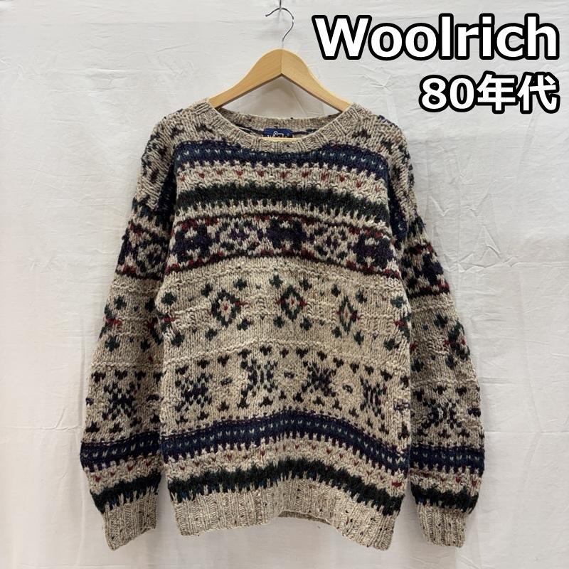 ウールリッチ WOOLRICH ニット、セーター 長袖 80年代 ビンテージ 紺タグ ノルディック クルーネック ニット セーター 80s VINTAGE - メンズ USED 古着 中古 50149157