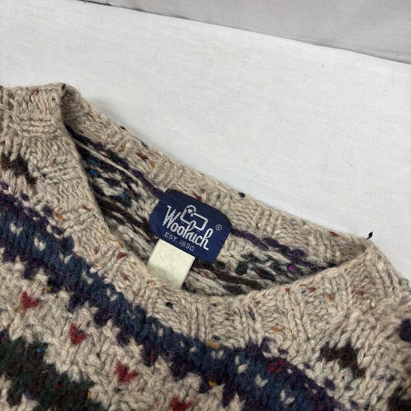 ウールリッチ WOOLRICH ニット、セーター 長袖 80年代 ビンテージ 紺タグ ノルディック クルーネック ニット セーター 80s VINTAGE - メンズ USED 古着 中古 50149157