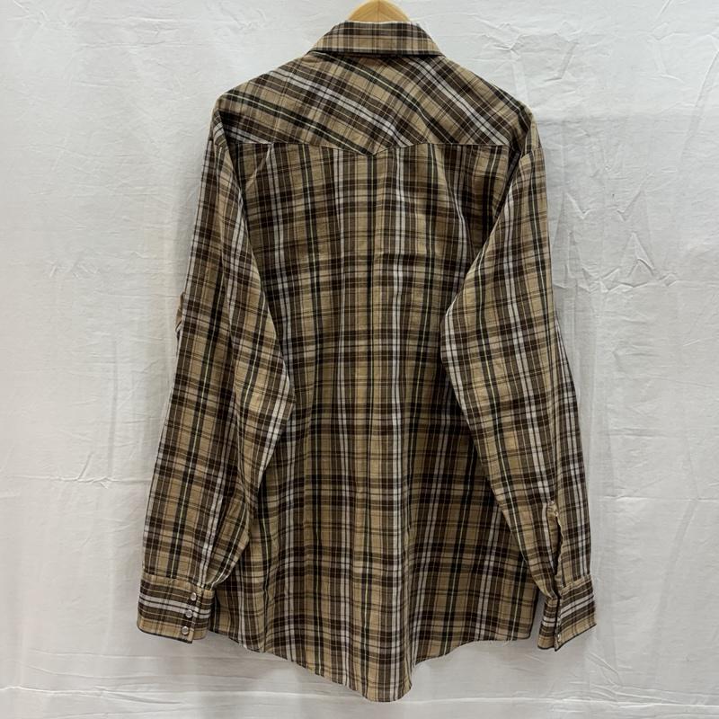 古着 USED シャツ、ブラウス 長袖 Campus 70年代 ビンテージ 台湾製 チェック柄 襟芯入り 長袖 ウエスタン シャツ XL チェック メンズ USED 古着 中古 50149158