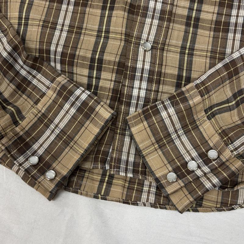 古着 USED シャツ、ブラウス 長袖 Campus 70年代 ビンテージ 台湾製 チェック柄 襟芯入り 長袖 ウエスタン シャツ XL チェック メンズ USED 古着 中古 50149158
