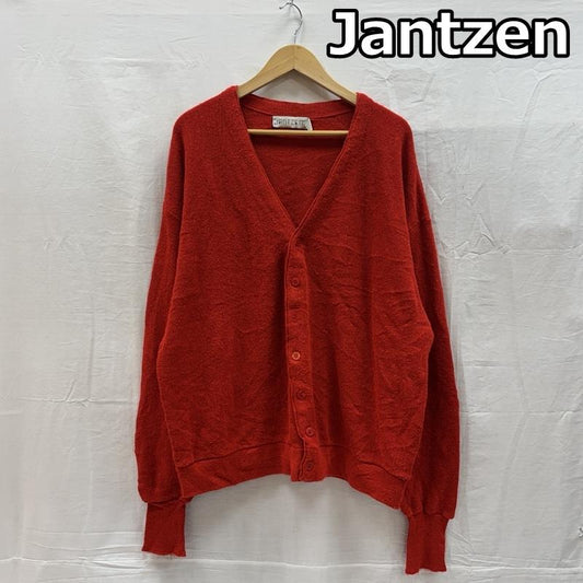 ジャンセン Jantzen カーディガン 長袖 ビンテージ USA製 ニット カーディガン ビッグサイズ - 赤 / レッド / red メンズ USED 古着 中古 50149162
