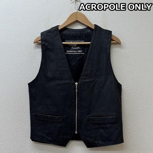 古着 USED ベスト ベスト ACROPOLE ONLY レザー 本革 ジップアップ ベスト - 黒 / ブラック / black メンズ USED 古着 中古 50149181