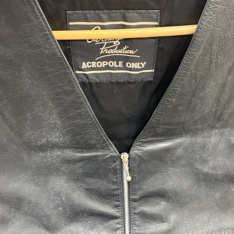 古着 USED ベスト ベスト ACROPOLE ONLY レザー 本革 ジップアップ ベスト - 黒 / ブラック / black メンズ USED 古着 中古 50149181