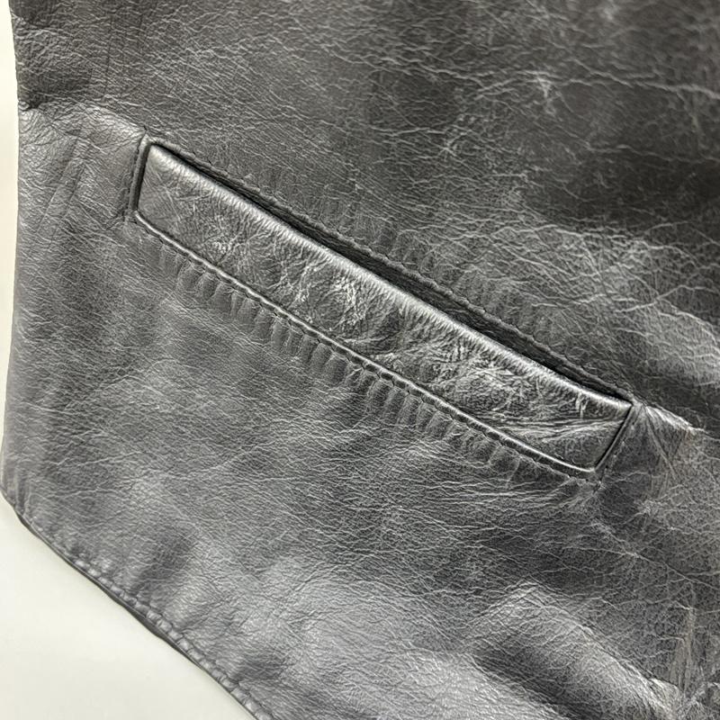 古着 USED ベスト ベスト ACROPOLE ONLY レザー 本革 ジップアップ ベスト - 黒 / ブラック / black メンズ USED 古着 中古 50149181