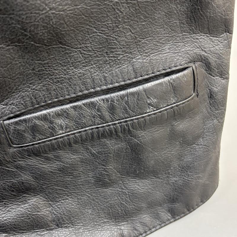 古着 USED ベスト ベスト ACROPOLE ONLY レザー 本革 ジップアップ ベスト - 黒 / ブラック / black メンズ USED 古着 中古 50149181