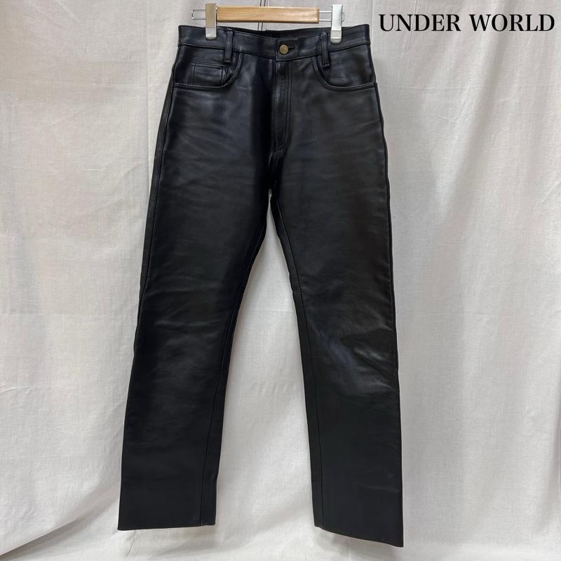 ＵＳＥＤ古着 USED/古着 ボトムス ボトムス UNDERWORLD レザーパンツ 牛革 サイズ30 パキスタン製 30インチ 無地 黒 / ブラック / black メンズ USED 古着 中古 50149185