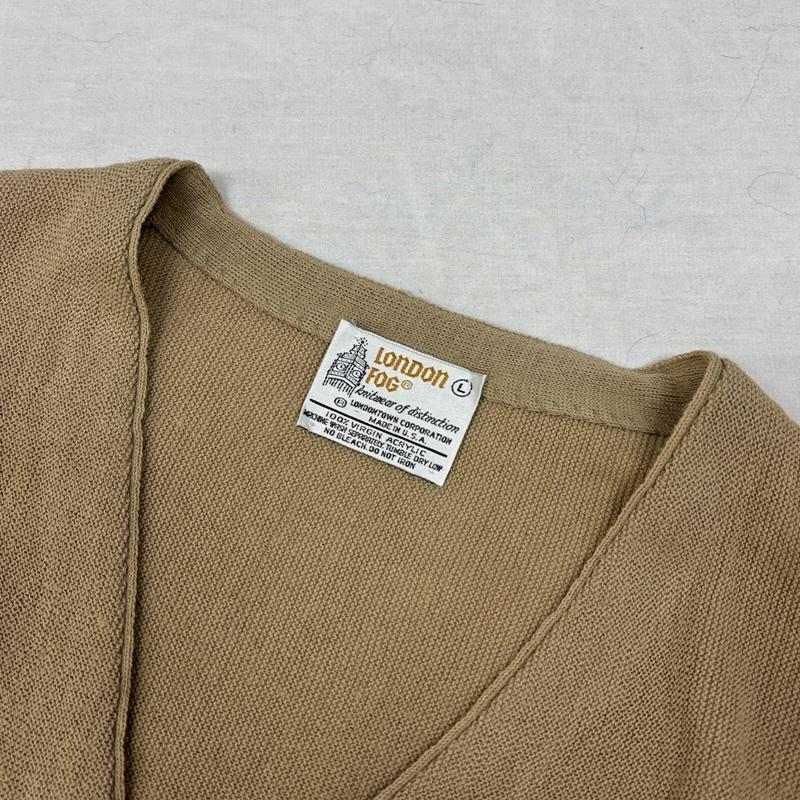 ロンドンフォグ LONDONFOG カーディガン 長袖 ビンテージ USA製 アクリル ニット カーディガン VINTAGE L メンズ USED 古着 中古 50149187