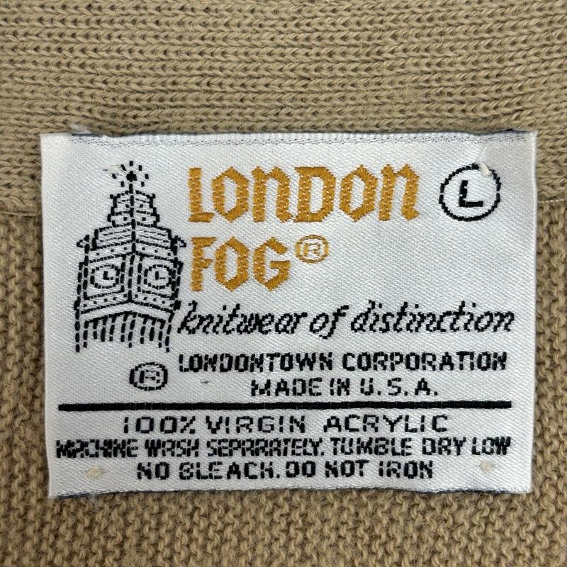 ロンドンフォグ LONDONFOG カーディガン 長袖 ビンテージ USA製 アクリル ニット カーディガン VINTAGE L メンズ USED 古着 中古 50149187