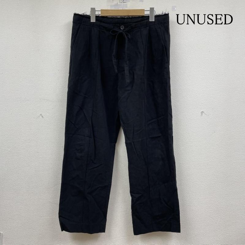 アンユーズド UNUSED パンツ ワークパンツ、ペインターパンツ CUT EASY イージー パンツ ウエスト紐 ツータック UW1095 スラックス 3 無地 黒 / ブラック / black メンズ USED 古着 中古 50149193