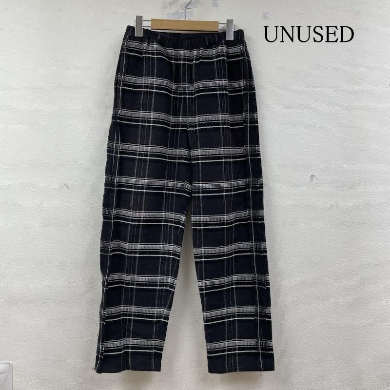 アンユーズド UNUSED パンツ ワークパンツ、ペインターパンツ 18AW Check Easy Pants ストレート パンツ チェック柄 ウエストゴム UW0712 2 チェック 黒 / ブラック / black X 白 / ホワイト / white メンズ USED 古着 中古 50149197