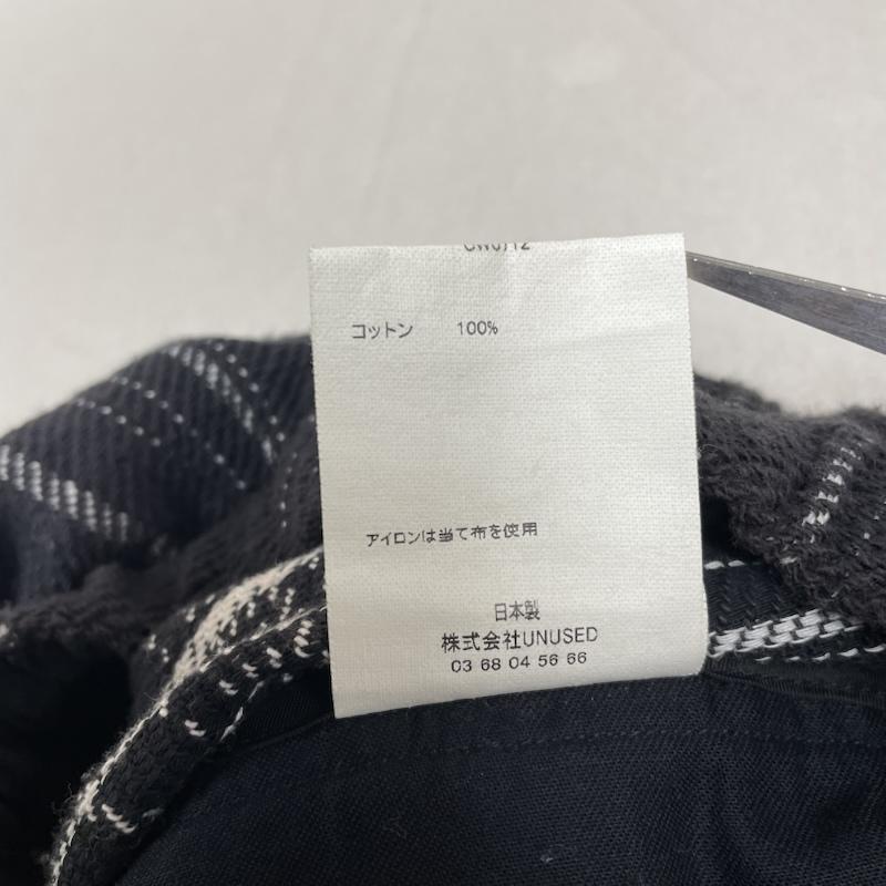 アンユーズド UNUSED パンツ ワークパンツ、ペインターパンツ 18AW Check Easy Pants ストレート パンツ チェック柄 ウエストゴム UW0712 2 チェック 黒 / ブラック / black X 白 / ホワイト / white メンズ USED 古着 中古 50149197