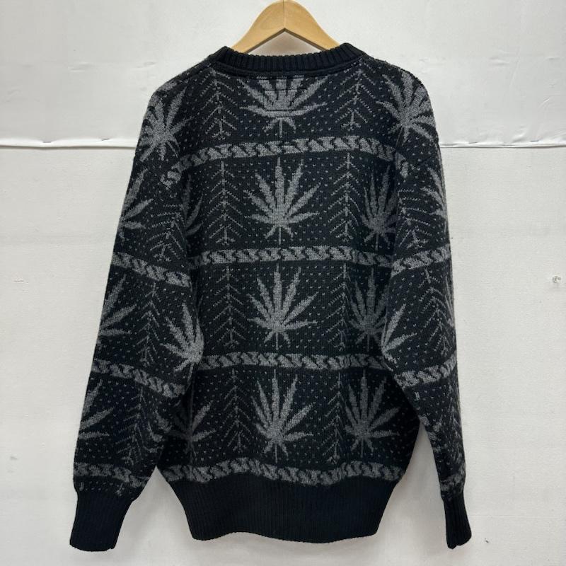 ワコマリア WACKO MARIA ニット、セーター 長袖 HIGH TIMES JACQUARD KNIT SWEATER 総柄 ニット HIGHTIMES-WM-KN05 M 黒 / ブラック / black メンズ USED 古着 中古 50149220