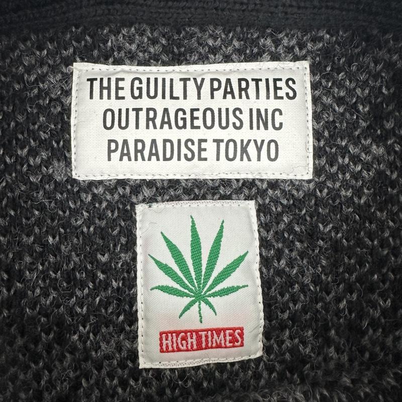 ワコマリア WACKO MARIA ニット、セーター 長袖 HIGH TIMES JACQUARD KNIT SWEATER 総柄 ニット HIGHTIMES-WM-KN05 M 黒 / ブラック / black メンズ USED 古着 中古 50149220