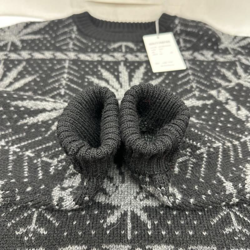 ワコマリア WACKO MARIA ニット、セーター 長袖 HIGH TIMES JACQUARD KNIT SWEATER 総柄 ニット HIGHTIMES-WM-KN05 M 黒 / ブラック / black メンズ USED 古着 中古 50149220