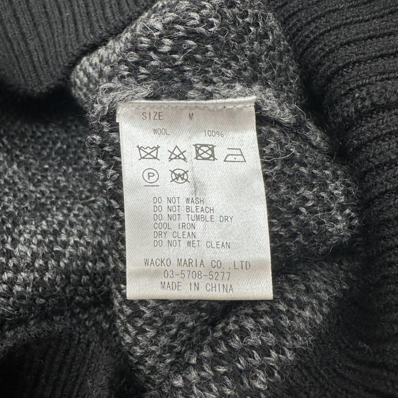 ワコマリア WACKO MARIA ニット、セーター 長袖 HIGH TIMES JACQUARD KNIT SWEATER 総柄 ニット HIGHTIMES-WM-KN05 M 黒 / ブラック / black メンズ USED 古着 中古 50149220