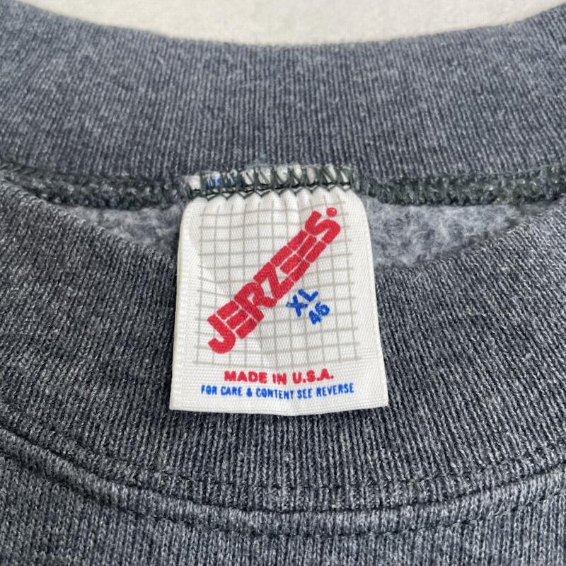 ジャージーズ JERZEES トレーナー 長袖 80s フクロウ ラグラン スウェットシャツ アニマル VINTAGE トレーナー USA製 XL アニマル柄 X プリント 灰 / グレー / gray メンズ USED 古着 中古 50149230
