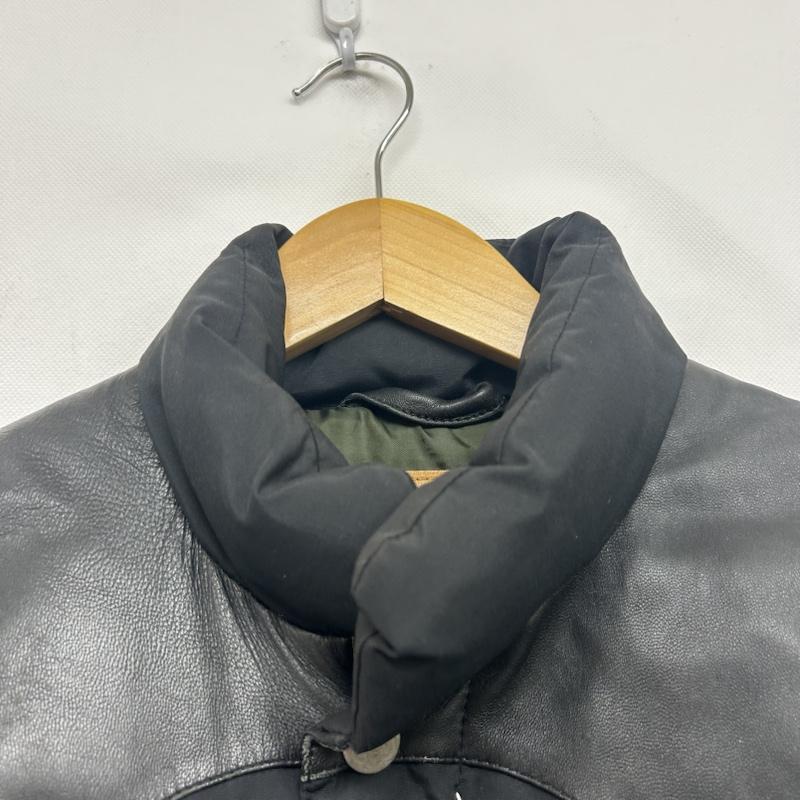 ヒューストン HOUSTON ベスト ベスト ダウンベスト レザー切替 M 無地 黒 / ブラック / black メンズ USED 古着 中古 50149247