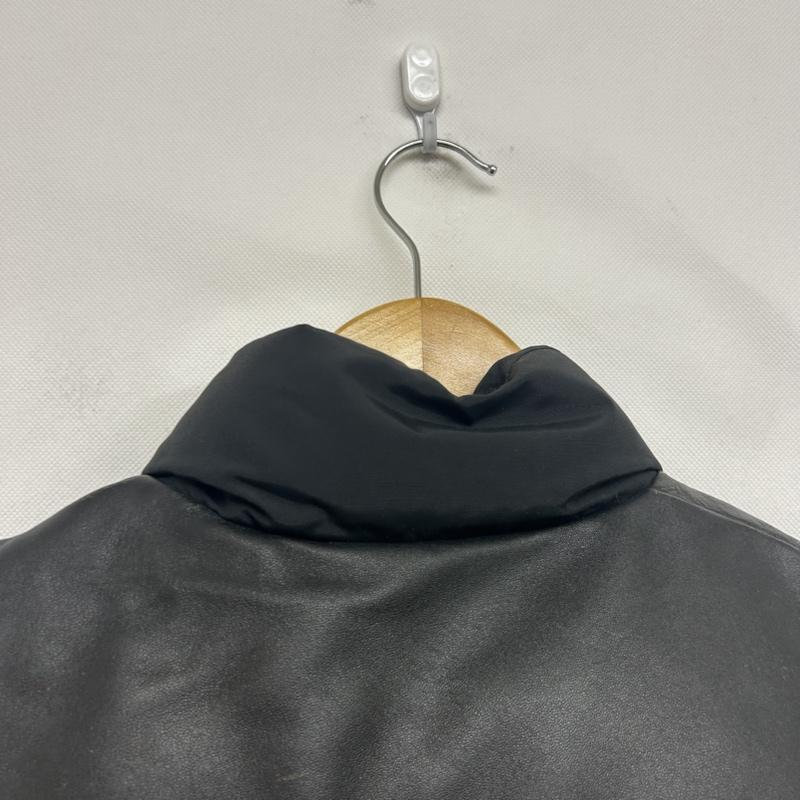 ヒューストン HOUSTON ベスト ベスト ダウンベスト レザー切替 M 無地 黒 / ブラック / black メンズ USED 古着 中古 50149247