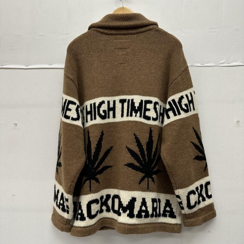 ワコマリア WACKO MARIA ニット、セーター 長袖 HIGHTIMES COWICHAN SWEATER 総柄 カウチン ニット M 茶 / ブラウン / brown メンズ USED 古着 中古 50149265