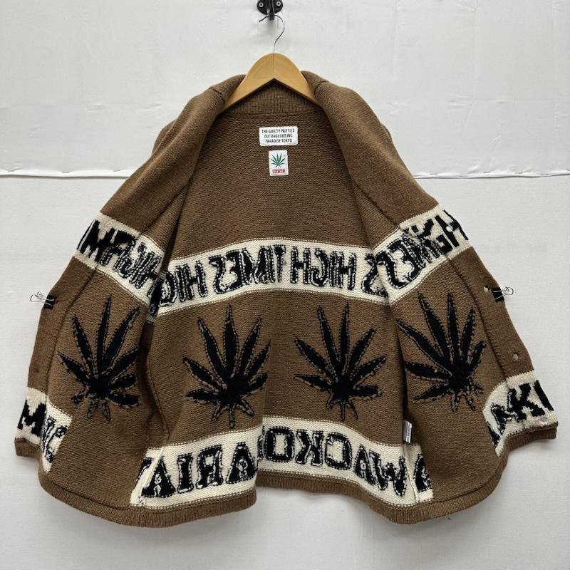 ワコマリア WACKO MARIA ニット、セーター 長袖 HIGHTIMES COWICHAN SWEATER 総柄 カウチン ニット M 茶 / ブラウン / brown メンズ USED 古着 中古 50149265