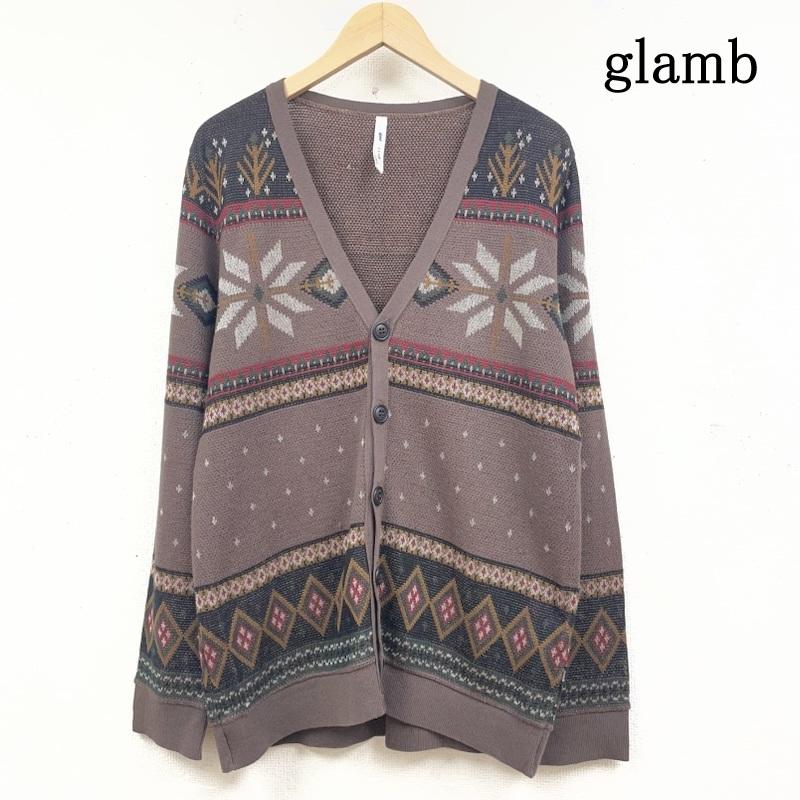 グラム glamb カーディガン 長袖 ノルディック スノー ネイティブ柄 総柄 ウール ニット カーディガン 長袖 4 ノルディック柄 X ネイティブ柄 X 総柄 マルチカラー / マルチカラー / multicolor メンズ USED 古着 中古 50149268