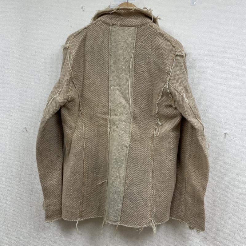リップヴァンウィンクル ripvanwinkle ジャケット、上着 ジャケット、ブレザー ダメージ加工 ウール コットン 1B ニット ジャケット イージー テーラード 3  ベージュ / ベージュ / beige メンズ USED 古着 中古 50149269