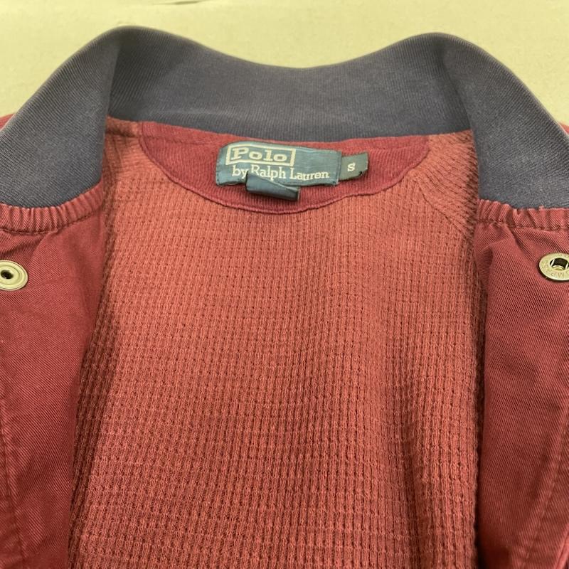ポロバイラルフローレン Polo by RALPH LAUREN ジャケット、上着 ジャンパー、ブルゾン サーマルライニング スウェット スタジャン スタジアム ジャンパー P刺繍 パッチ S ロゴ、文字 X 刺繍 えんじ / ワインレッド / dark red メンズ USED 古着 中古 50149289